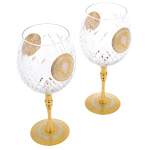 Set of wine glasses "Grapes" for 2 persons, Zlatoust