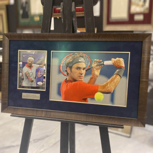 Autographed photo of tennis player Roger Federer