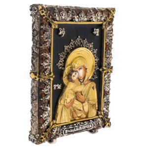 Icon with artistic casting "Vladimir Mother of God"