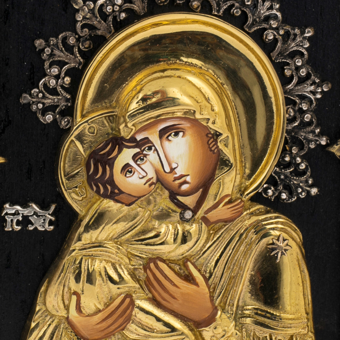 Icon with artistic casting "Vladimir Mother of God"