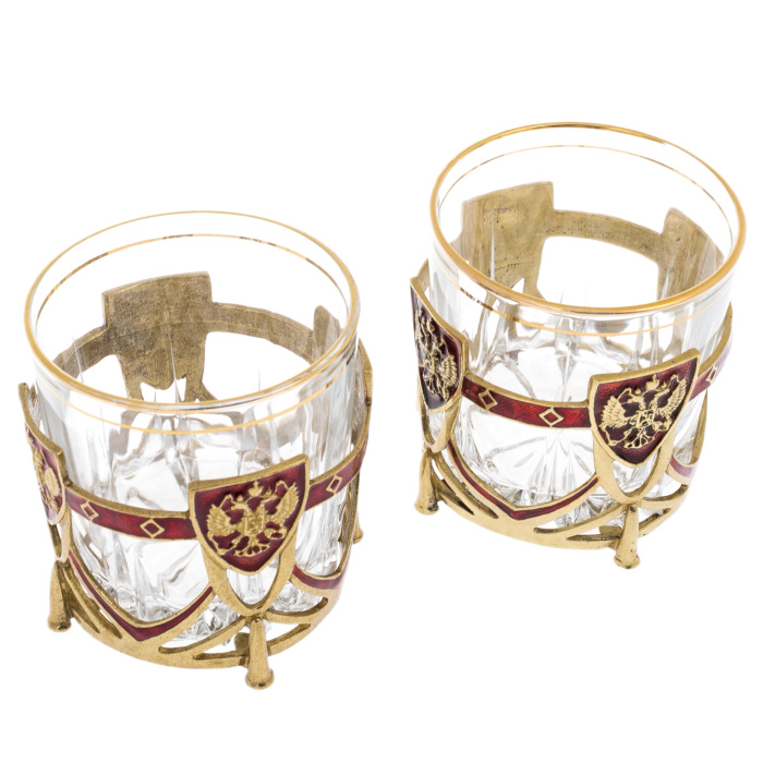 A set of glasses for whiskey "Russia" (2 pcs.) in a gift box