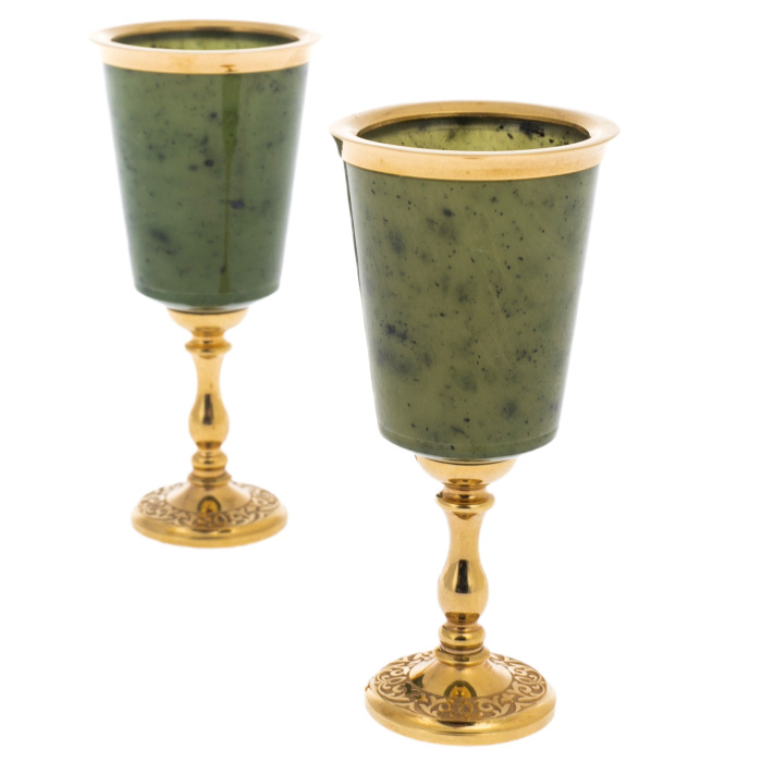 Trio jade wine set for 3 persons, Zlatoust