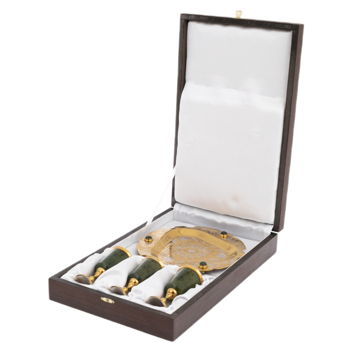 Trio jade wine set for 3 persons, Zlatoust