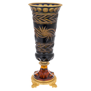 Vase of amber-blue crystal "Medici"