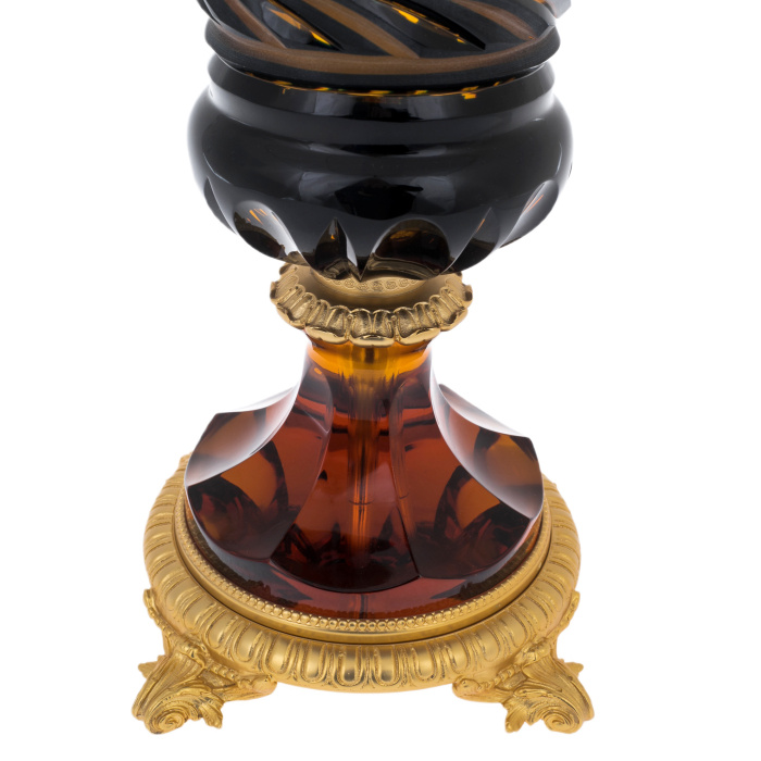 Vase of amber-blue crystal "Medici"