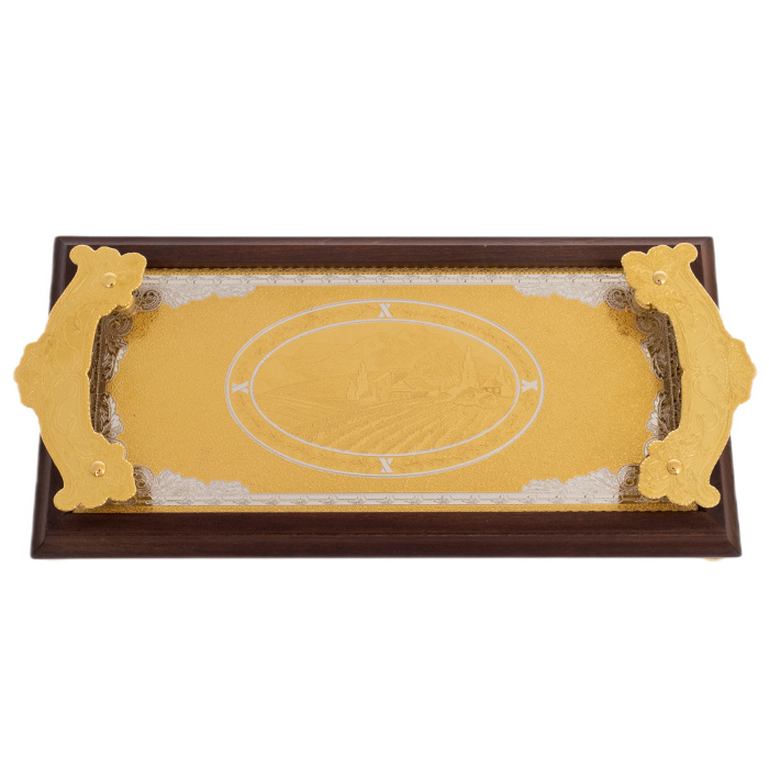 Whiskey set "In vina veritas" for 2 persons with a tray, Zlatoust