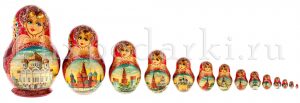 Matryoshka doll for 15 people "Cathedral of Christ the Savior" 23 cm