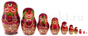 Matryoshka doll for 10 people "St. Basil's Cathedral" 18 cm