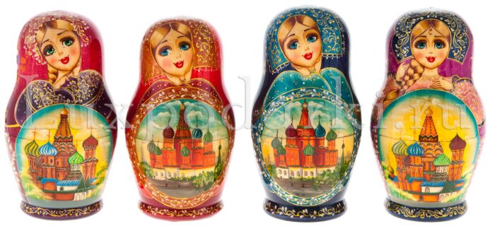 Matryoshka doll for 10 people "St. Basil's Cathedral" 18 cm