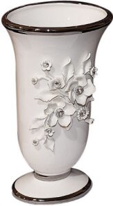 Vase with decor "Flowers" white